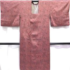 小紋 臙脂色 紗綾型本紋 金箔ちらし かんざし文様 身丈166㎝ - メルカリ