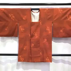 着物・道行コート・オレンジ系地・No.200701-1837・梱包サイズ60