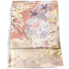 袋帯・自然文様・ピンク系地・No.200701-1884・梱包サイズ60