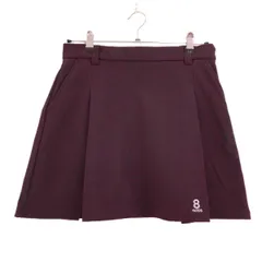 【超美品】ハチヤーズ スカート ボルドー系 ロゴグレー 裏起毛  レディース  ゴルフウェア 2024年モデル 8YARDS