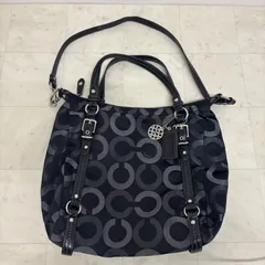 ®️COACH コーチ 2wayバッグ ハンドバッグ ショルダーバッグ シグネチャー 15568 ブラック ライトブルー