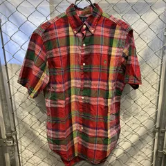 RALPH LAUREN classic fit BDシャツ 半袖シャツ サイズM マドラスチェック インド綿 ラルフローレン