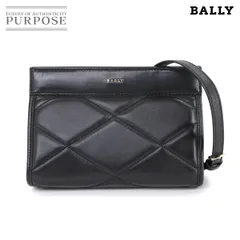 未使用 展示品 バリー BALLY キルティング 2way チェーン ショルダー クラッチ バッグ レザー ブラック ゴールド 金具 90306432