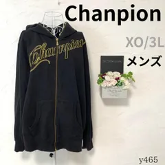 【チャンピオン】メンズ パーカー ポケット 長袖 ロゴ刺繍 大きめ ラメ 3L