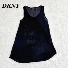 【美品】DKNY パネル ノースリーブ カットソー チュニック S ブラック