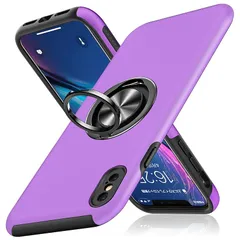 【新品】 iPhone X 用 ケース iPhone XS 用 ケース リング付き 耐衝撃 保護カバー 衝撃吸収 tpu 薄型 擦り傷防止 薄型 シリコン スタンド機能 車載ホルダー対応 二重構造 PC バンパー iPhone X/XS スマホケース 米軍 1