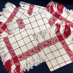 フランス製 アンティーク ダマスカス織 花模様 ナプキン 6枚セット