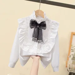 キッズ ブラウス 即購入OK 16種類 女の子 シャツ 子供服 フォーマルブラウス 子供 子ども 長袖 卒園式 入園式 入学式 結婚式 ピアノ発表会 コンクール スーツ 白 ホワイト 110 120 130 140 150cm lala01