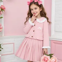入学式 女の子 スーツ キッズ 即購入OK 卒園式 子供服 小学生 子供 フォーマル 上下セット プリーツスカート フリル ジャケット 入学式スーツ 子供スーツ  着回し 発表会 結婚式 七五三 おしゃれ 可愛い chaotong01