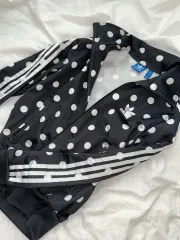 アディダス ドット ジャージ 85 S / ファイヤーバード 必須アイテム ドット レディース ブラック ジップアップ