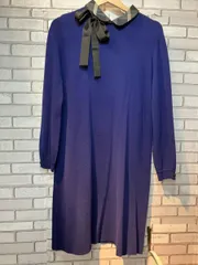 BULELABEL CRESTBRIDGE ブルーレーベルクレストブリッジ 長袖ワンピース ニットワンピース ブルー インポート