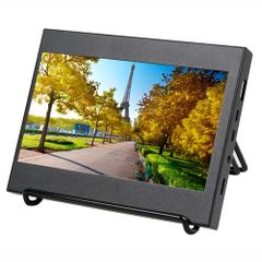 [Fast Shipping] KIMOCA 7-inch Portable USB-Powered HD 1024 x 600P Monitor with Built-in Speakers, HDMI, VGA, and Mini HDMI Ports for Car, PC, Laptop, Xbox, PS5, and Rasp (Product Code: 342c3747)