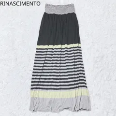 リナシメント　タイトスカート　ストライプ柄　ボーダー　バイカラー　リブ編み　Aライン　総柄　エレガント　カジュアル　配色