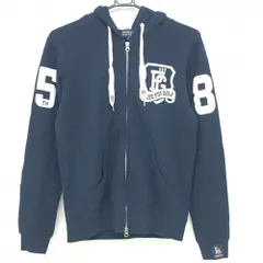 【美品】パーリーゲイツ ジップパーカー ネイビー×白 フロッキーワッペン ブルゾン メンズ 3(S) ゴルフウェア PEARLY GATES