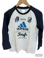 Z1730 adidas  アディダス　ロンT   Tシャツ　長袖　ホワイト×ネイビー　男の子　サイズ160