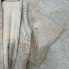 kimono+one◆kimonoarisa◆美品◆日本の総手絞り◆藤娘きぬたや製◆羽織◆仕付け糸付き◆正絹◆裄63丈74