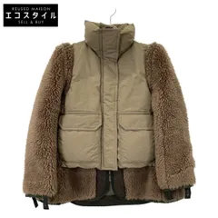 sacai サカイ 22AW 22-06402 ﾍﾞｰｼﾞｭ Faux Shearling x Padded Blouson 切り替えﾊﾟﾃｯﾄﾞﾌﾞﾙｿﾞﾝ 1