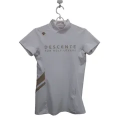 【美品】DESCENTE(デサント) 半袖モックネックシャツ 白 レディース M ゴルフウェア 2512-1025 中古