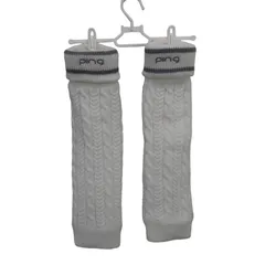 【美品】PING(ピン) レッグウォーマー 白グレー レディース フリーサイズ ゴルフ用品 2512-1220 中古