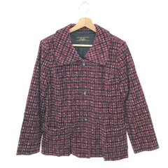 LEILIAN レリアン ジャケットコート 大きいサイズ:13号 総柄/チェック/ベロア   コットン混 レッド レディース / 240001183794