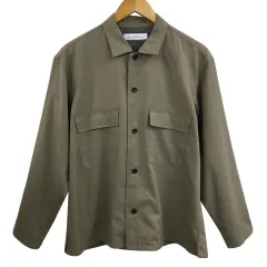 グリーンレーベルリラクシング ユナイテッドアローズ green label relaxing シャツ カジュアル スタンダード ウール 無地 長袖 M 緑 茶 グリーン ブラウン