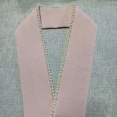 パール付重ね衿  ピンク　パール　ポリエステルちりめん