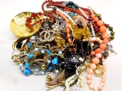 B番 メッキアクセサリー セット 約1060g ■ ネックレス リング イヤリング ブローチ 等 まとめ売り □8A