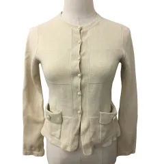 ボールジー BALLSEY トゥモローランド カーディガン ニット ラウンドネック 無地 ウール 長袖 ベージュ