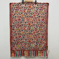 AP145　良品　Stateless　ステートレス　 GRACE CONTINENTAL　グレースコンチネンタル　 ストール　STストールR48　ウール100％　 ピンク　オレンジ　マルチカラー　花　葉　総柄　 タグ付き　レディース