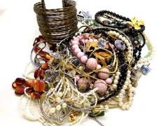 C番 メッキアクセサリー セット 約860g ■ ネックレス リング イヤリング ブローチ 等 まとめ売り □8A