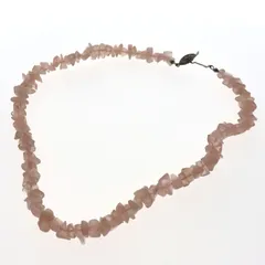 天然石 ネックレス ローズクォーツ ピンク系 チップネックレス アクセサリー