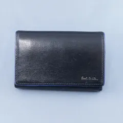 Paul Smith ポールスミス 二つ折り名刺入れ USED品 マルチストライプ カードケース ブラック X8892