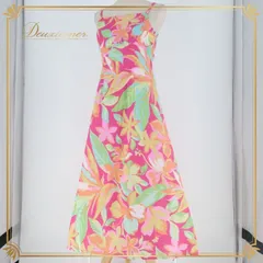 フラダンス 衣装 ワンピース ドレス アロハスタンダード ピンク系 ALOHA STANDARDS 日本製 キャミソールドレス プルメリア柄 ハイビスカス柄 かわいい 華やか 鮮やか 明るい ハワイアン アロハ ハワイアンプリント フラ ダンス レッスン 練習