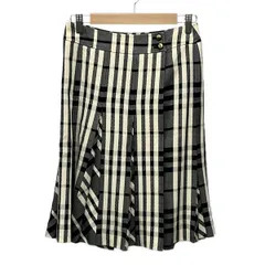 Burberry LONDON(バーバリーロンドン) 巻きスカート サイズ36 M レディース美品  - FX005‐096‐09 黒×アイボリー ひざ丈/チェック柄