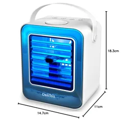冷風機 冷風扇 卓上扇風機 加湿 550ML 氷冷却 小型クーラー 空気清浄 風量3段階調整 ミニクーラー タイマー付き 上下90度調整 usb給電 スポットクーラー 持ち運び 軽量 ポータブルクーラー コンパクト 静音 冷風扇風機 熱中症対策 暑さ対策