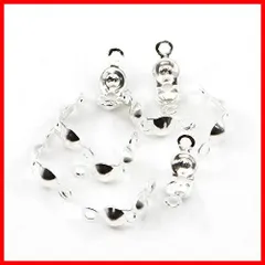 【】ボールチップ カシメ玉（つぶし玉） 付き 約8mm 玉約2mm ヒモ留め 約200組 ハンドメイド アクセサリー パーツ ビーズ 手芸材料 バレンタイン ジュエリー DIY用 (シルバー)