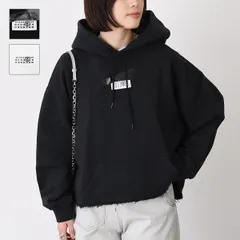 MM6 MAISON MARGIELA エムエムシックス メゾン マルジェラ トップス テープドラベル スウェット フーディー S62GU0142 M25024 レディース ホワイト ブラックのサムネイル