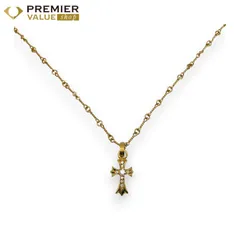 クロムハーツ CHクロスベビーファットチャーム+ツイストチェーン 22k/ダイヤモンド