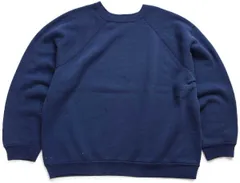 80s USA製 DISCUS 無地 スウェット 紺 フェード XXL★特大 ブランク ビンテージ オールド ラグランスリーブ ペンキ飛び ビッグサイズ