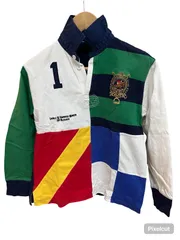 Z1730  【訳あり】Polo by RALPH LAUREN ポロバイラルフローレン　ラガーシャツ　長袖　ホワイト　男の子　サイズ150