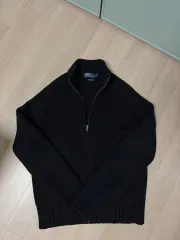 ポロラルフローレン ブラック ニット ジップアップ カーディガン