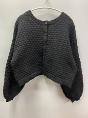 Mily bilet（ミウィビレット）ブラック2wayぽこぽこ軽量クロップド丈ニットカーディガン M