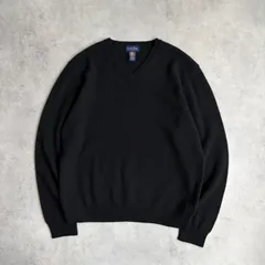 90s〜00s/CLUB ROOM by CHARTER CLUB/ラムウールニット/プルオーバー/Vネック/ソリッド/無地/ノームコア/ブラック/黒/jmaple