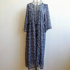 美品✨ ケービーエフ KBF シャツ ワンピース 薄手 ひも付きアウター 総柄 透け感 花柄 紐リボン URBAN RESEARCH アーバンリサーチ ロング丈 シアー シースルー カーディガン ガウン