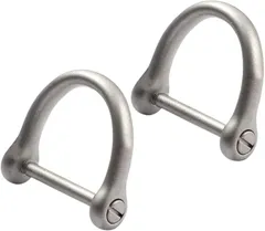 ideamall キーリング チタン Dリング カラビナ 鍵 車 バイク キーホルダー 2個入 (艶消し,  チタン 艶あり)