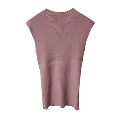 DD125【美品】anuans アニュアンス リブ編みノースリーブニット ピンク サイズF