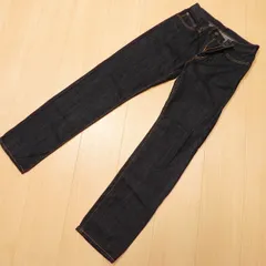 )68★ 濃紺 美品 ★ 日本製 EDWIN エドウィン 402 タイトストレート インディゴ ジーンズ デニムパンツ W27 古着