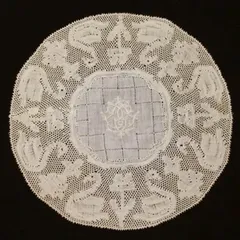 フランス製 アンティーク パリレース刺繍入り テーブルマット