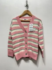 フィラ ピンク ストライプ ニット カーディガン 新品 130