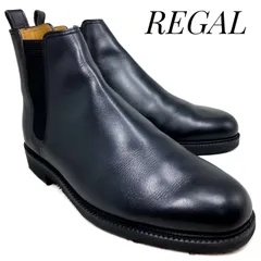 【ほぼ未使用】REGAL リーガル レザーサイドゴアブーツ 639 黒 ブラック 24cm　革靴 ブーツ フォーマル ドレス カジュアル 本革 本皮 メンズ